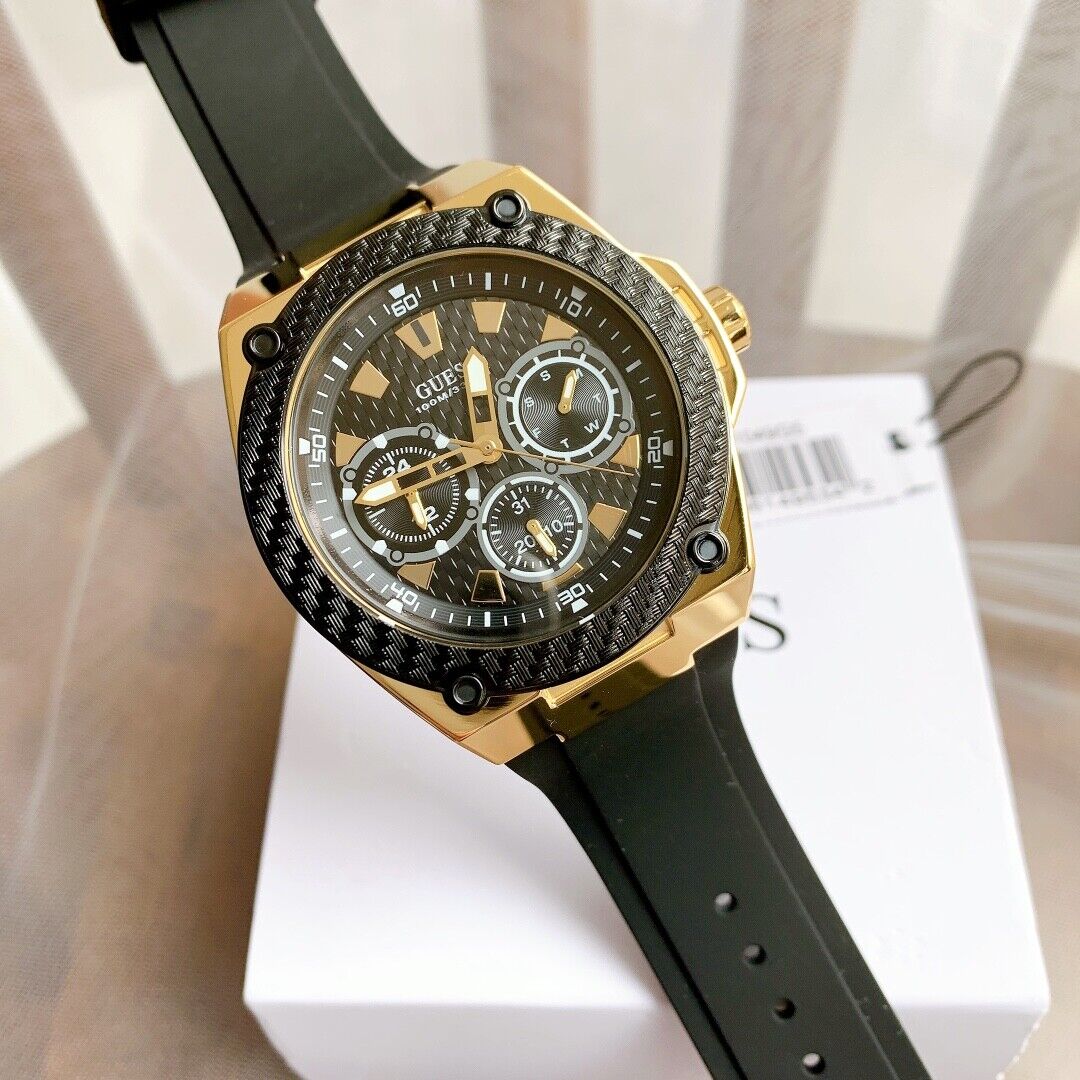  Shop Authentic Guess Zena Chronograph Black Dial Black Rubber Strap Watch For Women - W1094L6 - Luxxuri