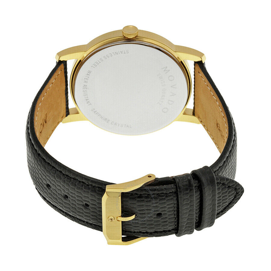  Shop Authentic Movado Museum Black Dial Black Leather Strap Watch For Men - 2100005 - Luxxuri