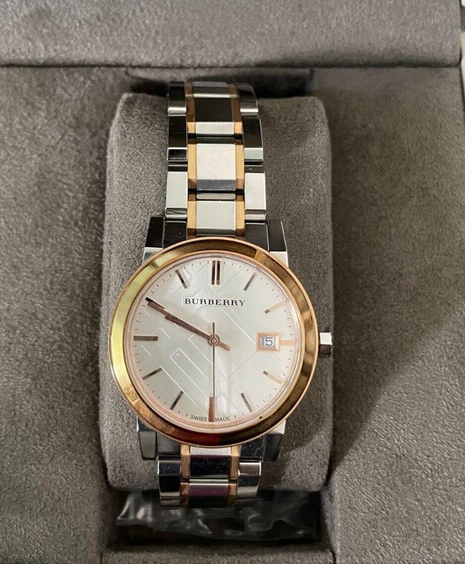  Shop Authentic Burberry The City White Dial Two Tone Steel Strap Watch for Women - BU9105 - Luxxuri