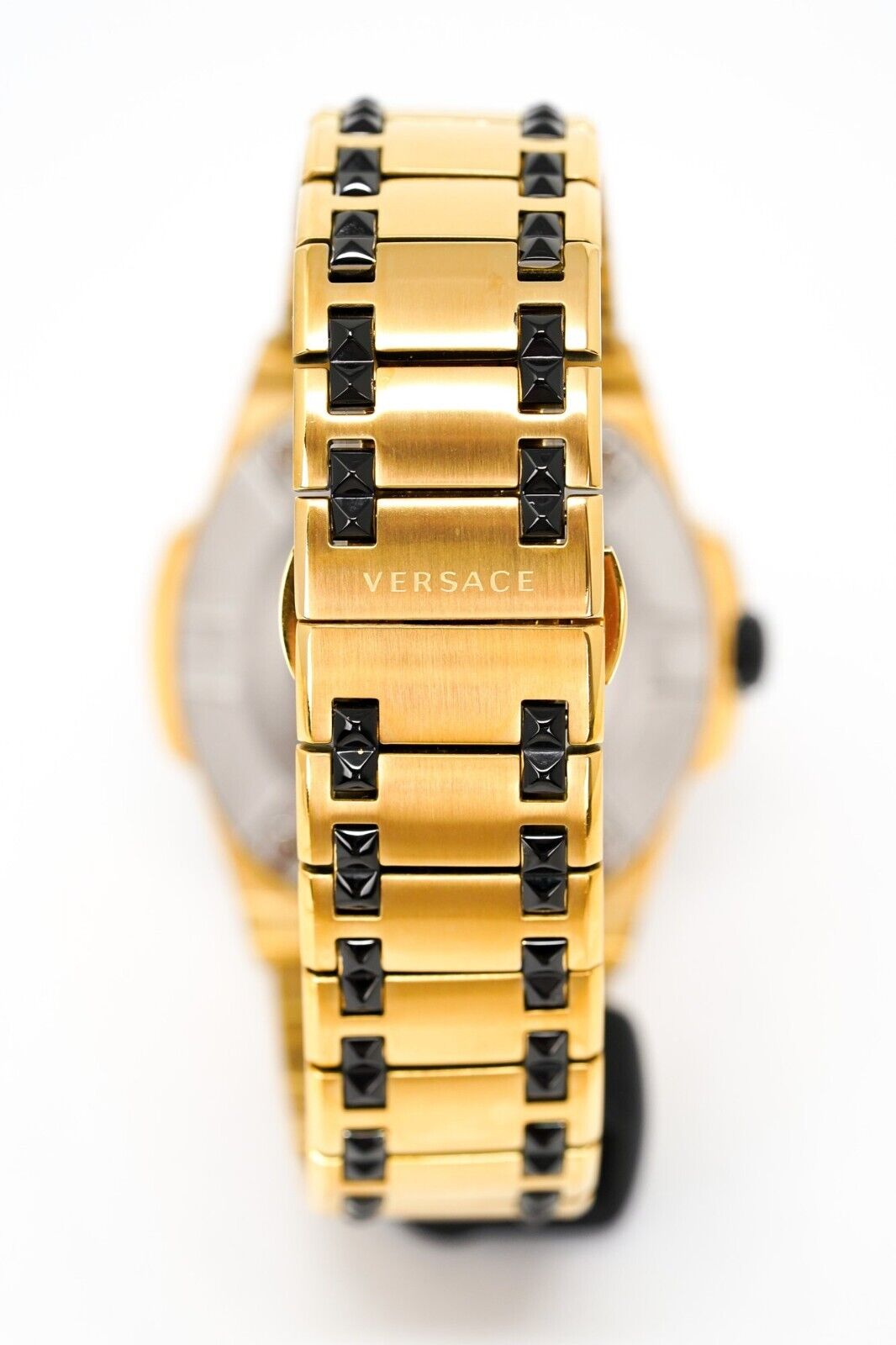  Shop Authentic Versace Chain Reaction Quartz Black Dial Two Tone Steel Strap Watch for Men - VEDY00619 - Luxxuri