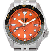  Shop Authentic Seiko 5 Sports GMT Automatic Orange Dial Silver Steel Strap Watch For Men - SSK005K1 - Luxxuri