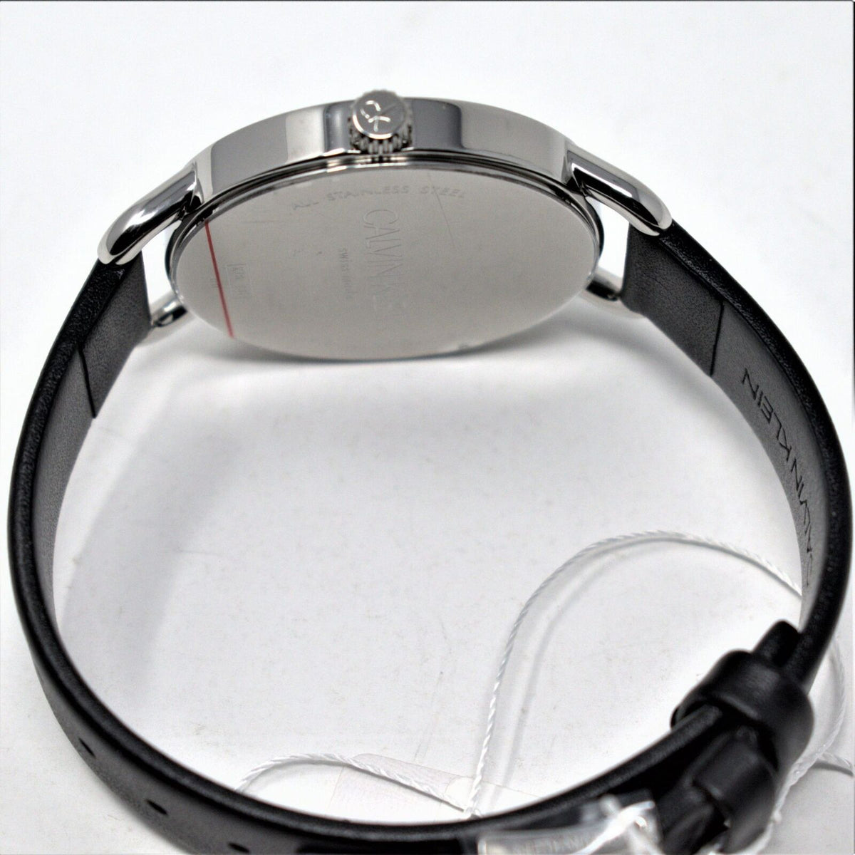  Shop Authentic Calvin Klein Evan White Dial Black Leather Strap Watch for Women - K7B231CY - Luxxuri