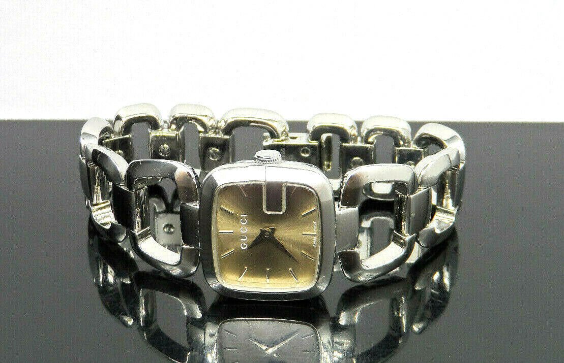  Shop Authentic Gucci G Gucci Brown Dial Silver Steel Strap Watch For Women - YA125507 - Luxxuri