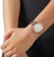  Shop Authentic Versace V-Twist White Dial Two Tone Mesh Bracelet Watch for Women - VELS00719 - Luxxuri