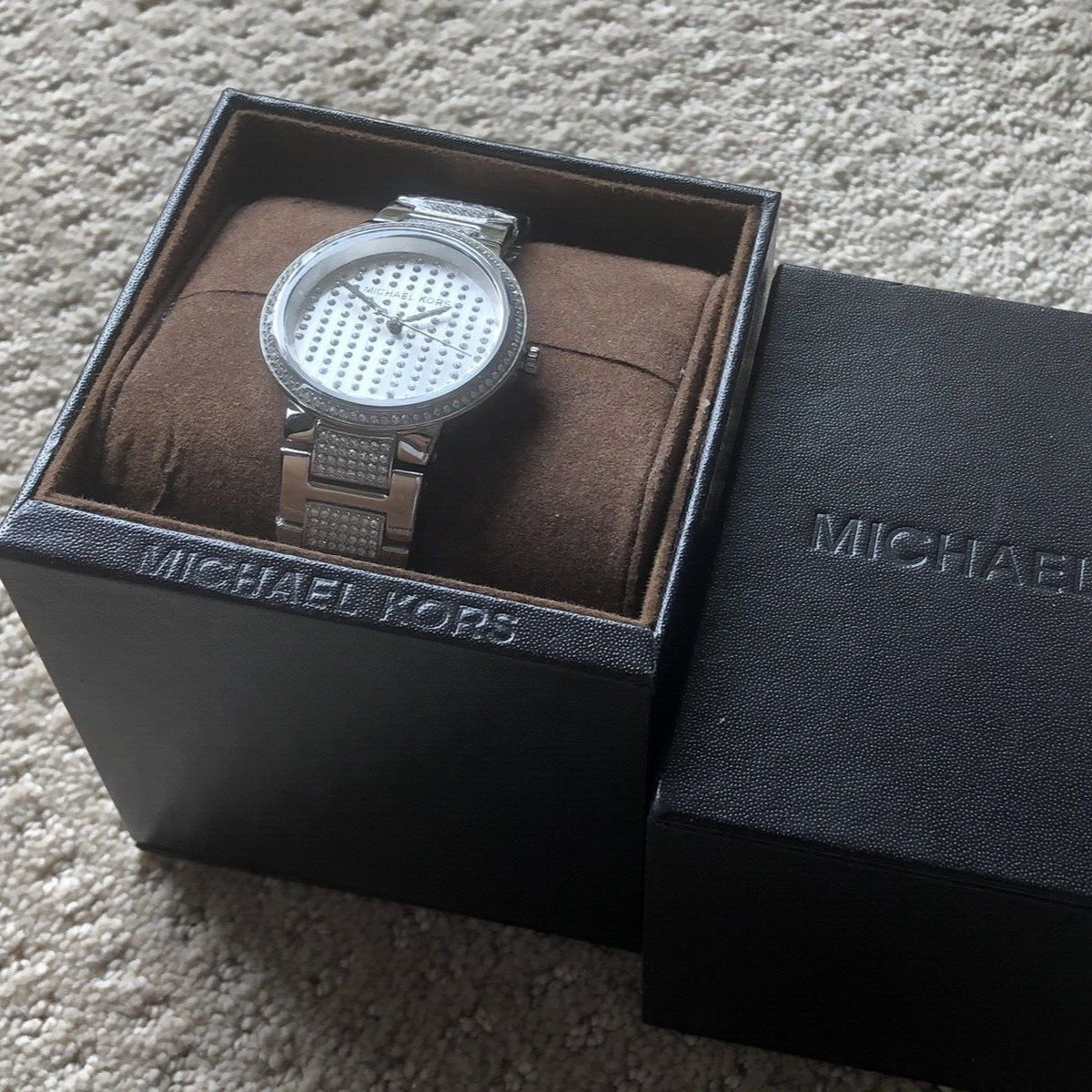  Shop Authentic Michael Kors Gabbi Quartz Crystals Silver Dial Silver Steel Strap Watch For Women - MK3984 - Luxxuri