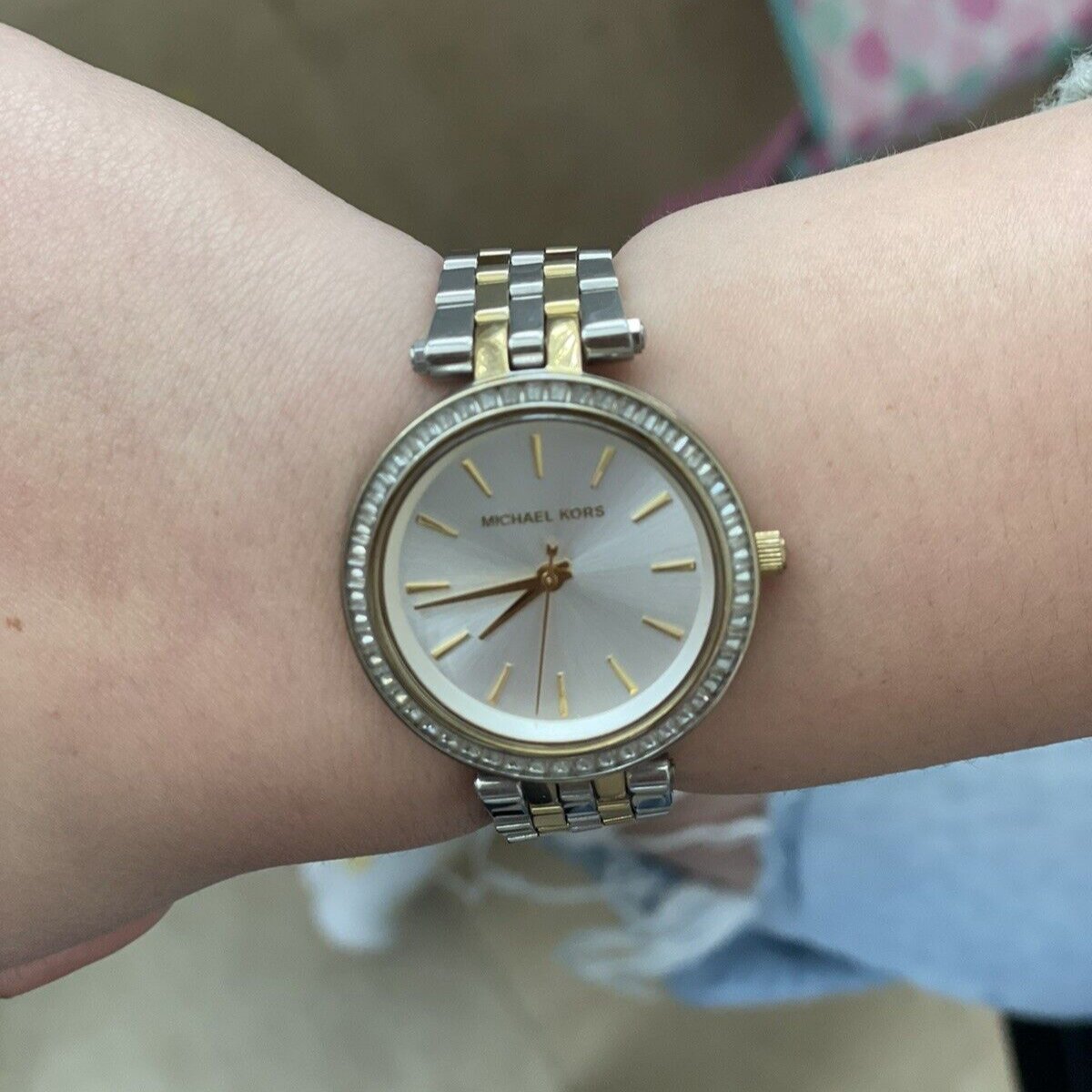  Shop Authentic Michael Kors Darci Silver Dial Two Tone Steel Strap Watch for Women - MK3405 - Luxxuri