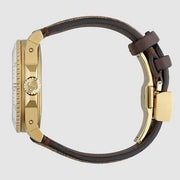  Shop Authentic Gucci Dive Doraemon Brown Dial Brown Leather Strap Watch For Men - YA136334 - Luxxuri