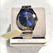  Shop Authentic Michael Kors Slim Runway Blue Dial Two Tone Steel Strap Watch for Women - MK3479 - Luxxuri