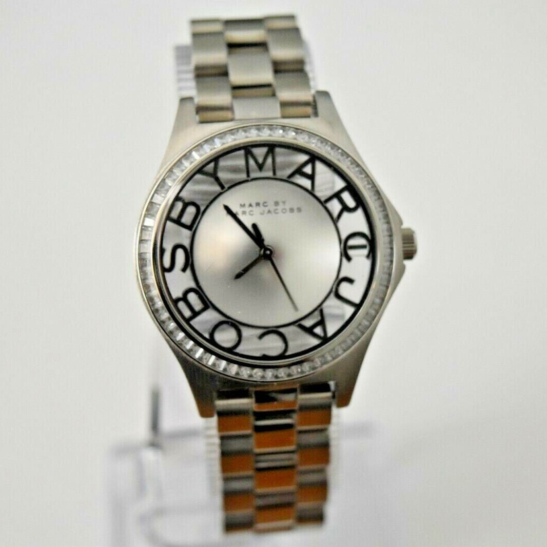  Shop Authentic Marc Jacobs Henry Transparent Silver Dial Silver Steel Strap Watch for Women - MBM3337 - Luxxuri