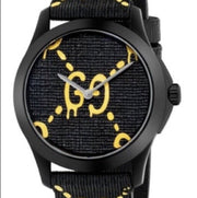  Shop Authentic Gucci G Timeless Ghost Black Dial Black Leather Strap Watch For Men - YA1264019 - Luxxuri