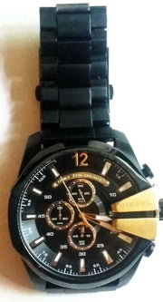  Shop Authentic Diesel Mega Chief Chronograph Black Dial Black Steel Strap Watch For Men - DZ4338 - Luxxuri