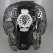 Philipp Plein The Skull White Dial White Silicone Strap Watch for Men - PWAAA1521