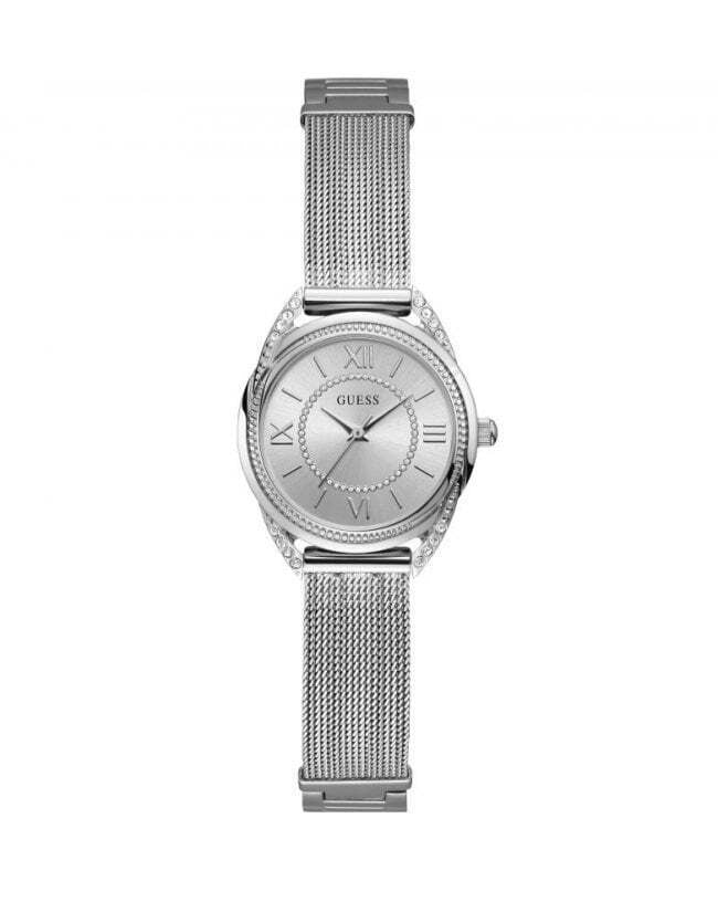  Shop Authentic Guess Whisper Silver Dial Silver Mesh Bracelet Watch for Women - W1084L1 - Luxxuri