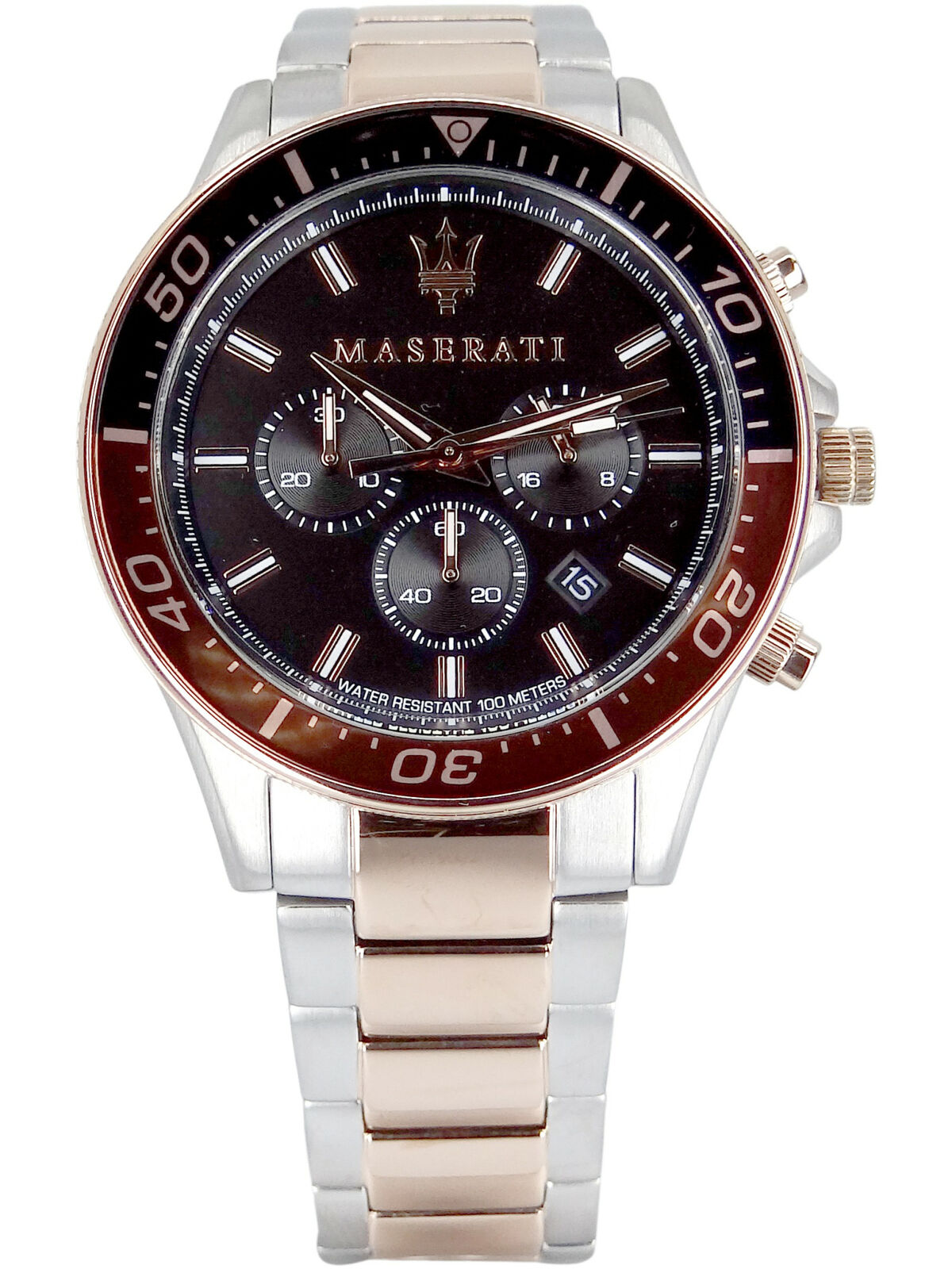  Shop Authentic Maserati SFIDA Chronograph Black Dial Two Tone Steel Strap Watch For Men - R8873640009 - Luxxuri