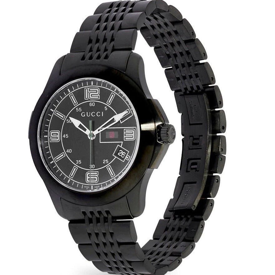  Shop Authentic Gucci G Timeless Black Dial Black Steel Strap Watch For Men - YA126202 - Luxxuri