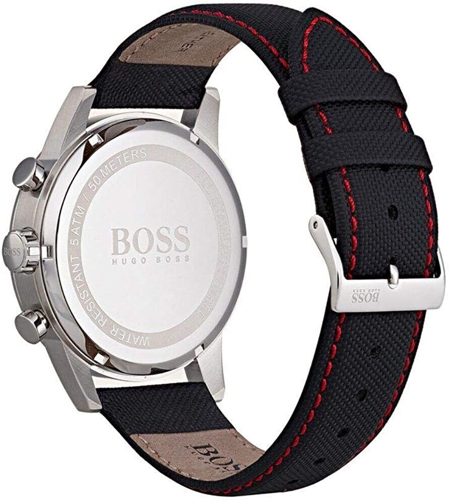  Shop Authentic Hugo Boss Navigator Black Dial Black Leather Strap Watch for Men - 1513535 - Luxxuri