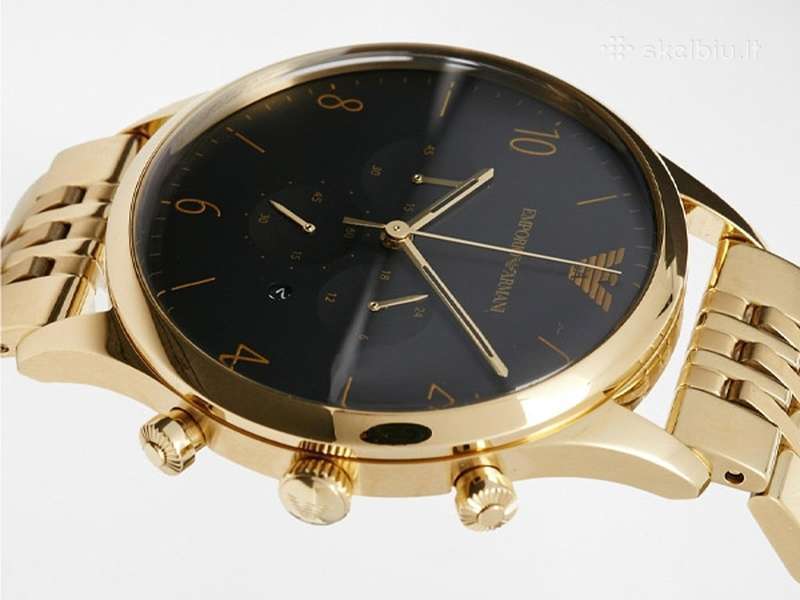  Shop Authentic Emporio Armani Classic Chronograph Black Dial Gold Steel Strap Watch For Men - AR1893 - Luxxuri