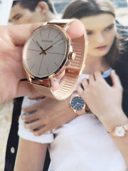  Shop Authentic Calvin Klein Even White Dial Rose Gold Mesh Bracelet Watch for Women - K7B21626 - Luxxuri