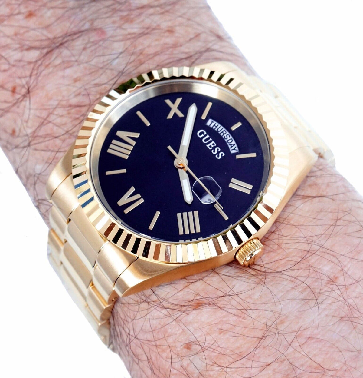  Shop Authentic Guess Connoisseur Black Dial Gold Steel Strap Watch for Men - GW0265G3 - Luxxuri