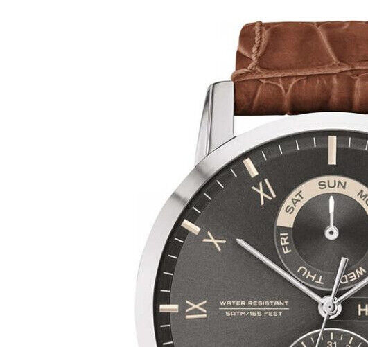  Shop Authentic Tommy Hilfiger Kane Grey Dial Brown Leather Strap Watch for Men - 1710398 - Luxxuri