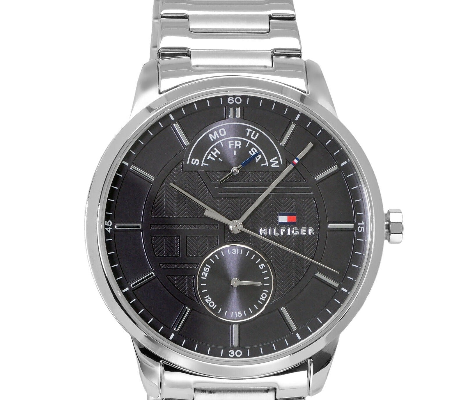  Shop Authentic Tommy Hilfiger Hunter Grey Dial Silver Steel Strap Watch for Men - 1791608 - Luxxuri