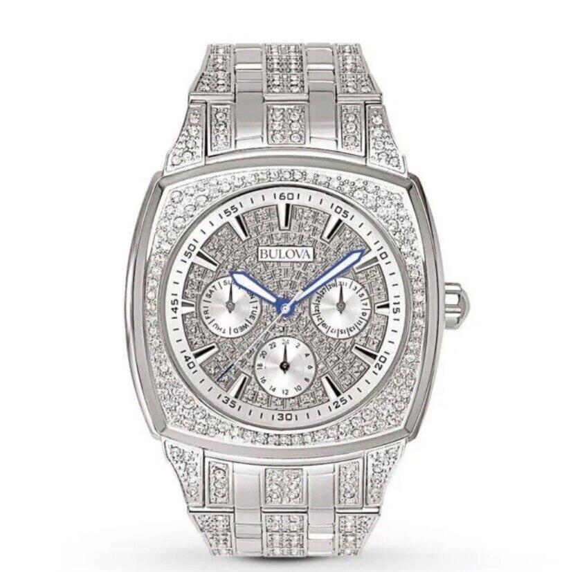  Shop Authentic Bulova Crystal Collection Phantom Silver Dial Silver Steel Strap Watch for Men - 96C002 - Luxxuri