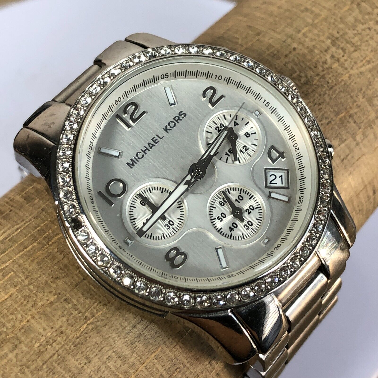  Shop Authentic Michael Kors Brinkley Silver Dial with Diamonds Silver Steel Strap Watch for Women - MK5083 - Luxxuri