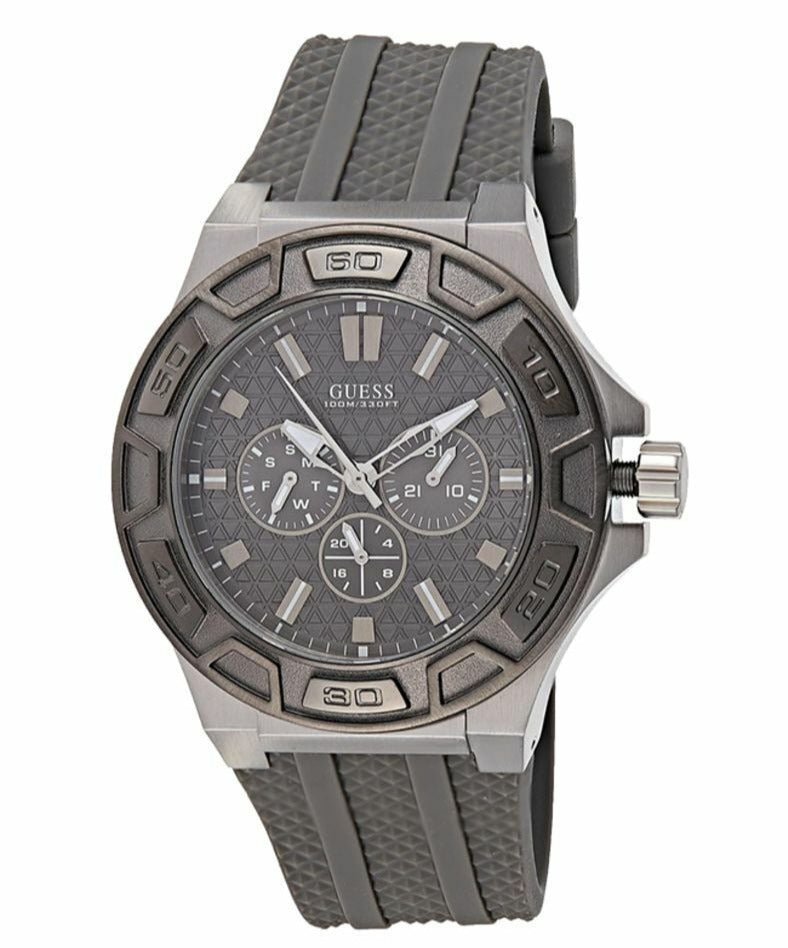  Shop Authentic Guess Force Grey Dial Grey Rubber Strap Watch For Men - W0674G8 - Luxxuri