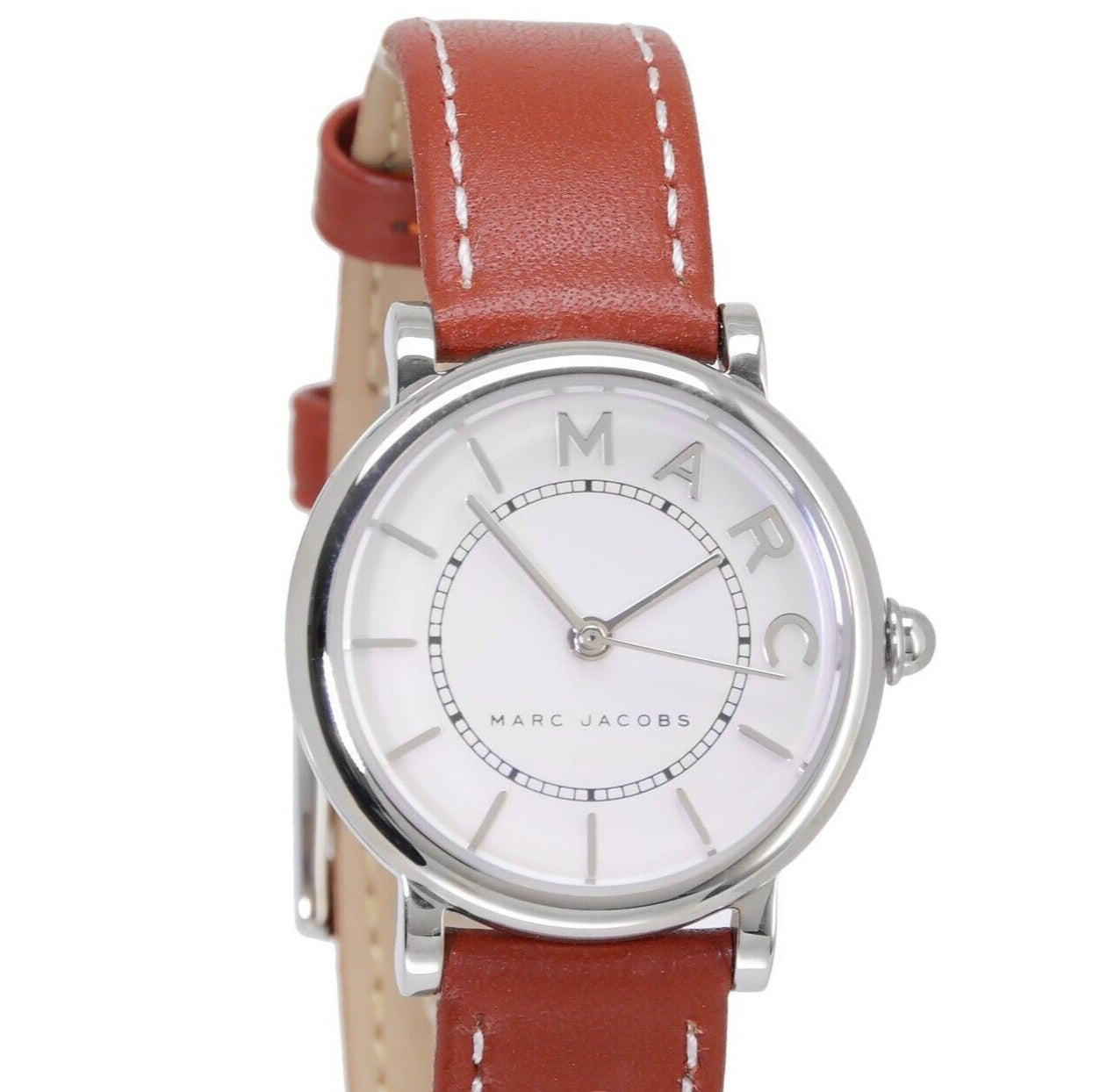  Shop Authentic Marc Jacobs Roxy Silver Dial Brown Leather Strap Watch for Women - MJ1572 - Luxxuri