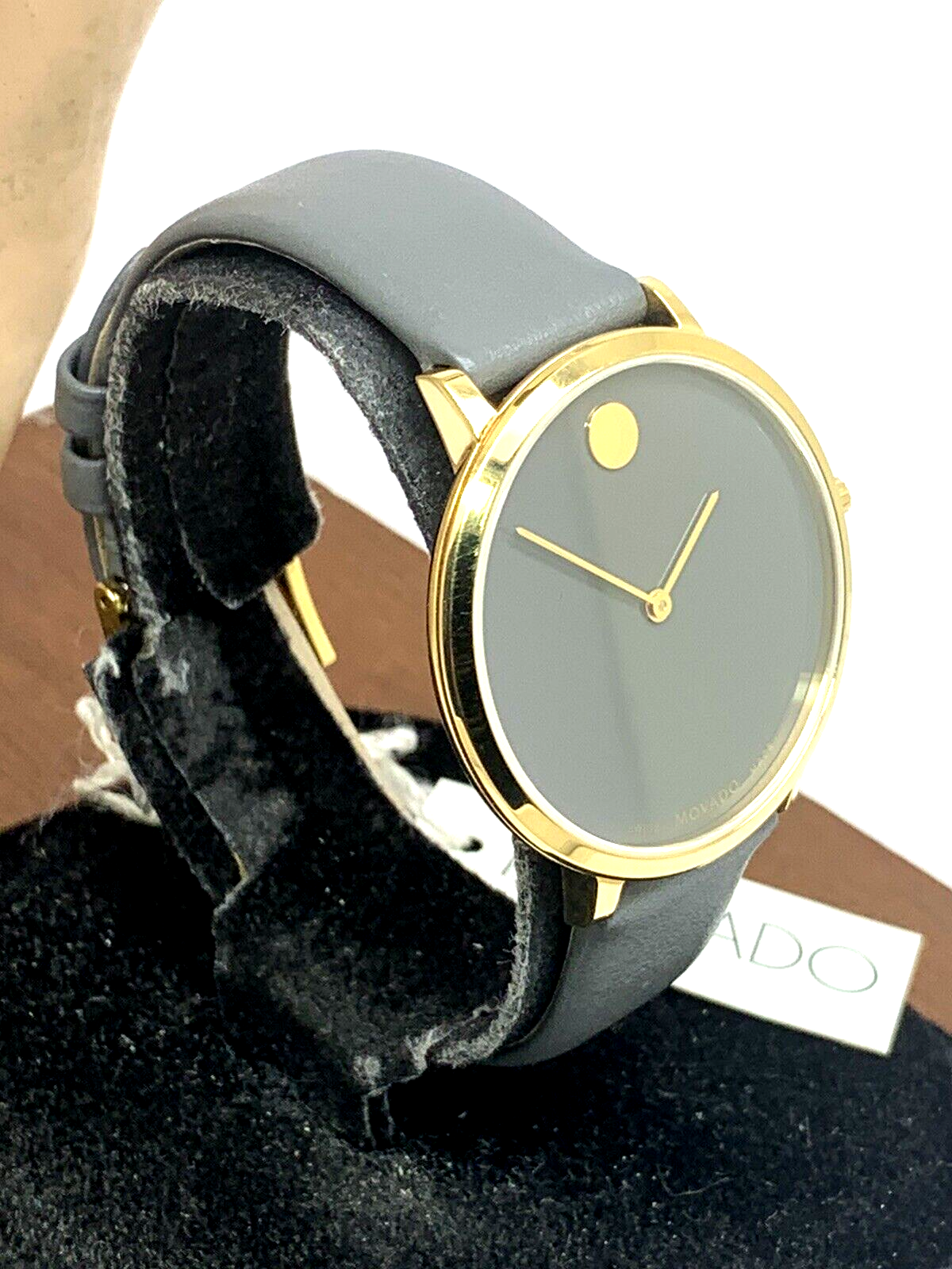  Shop Authentic Movado 70th Anniversary Special Edition Grey Dial Grey Leather Strap Watch For Women - 0607140 - Luxxuri
