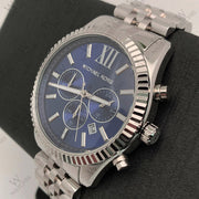  Shop Authentic Michael Kors Lexington Chronograph Blue Dial Silver Steel Strap Watch for Men - MK8280 - Luxxuri