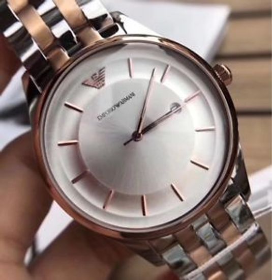  Shop Authentic Emporio Armani Lambda Analog Silver Dial Two Tone Steel Strap Watch For Men - AR11044 - Luxxuri