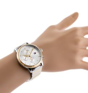  Shop Authentic Tommy Hilfiger Blake Silver Dial Two Tone Steel Strap Watch for Women - 1781908 - Luxxuri