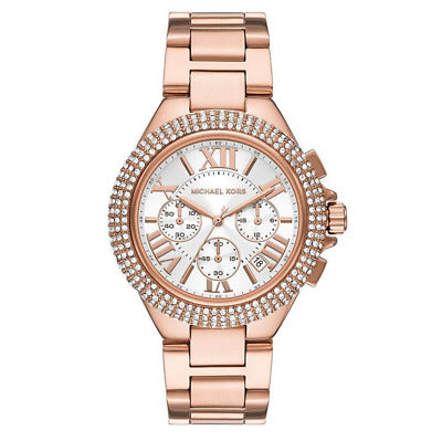 Shop Authentic Michael Kors Camille Chronograph White Dial Rose Gold Steel Strap Watch for Women - MK5636 - Luxxuri