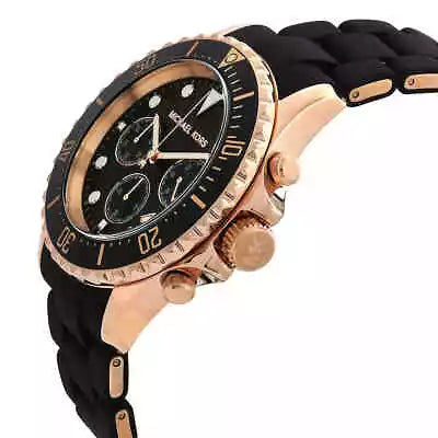 Shop Authentic Michael Kors Everest Chronograph Black Dial Black Silicone Strap Watch For Men - MK9055 - Luxxuri