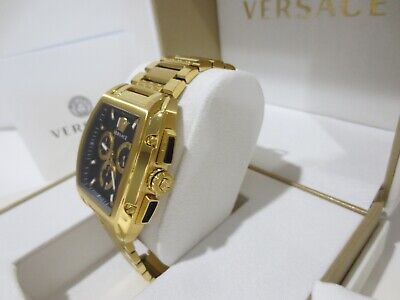  Shop Authentic Versace Dominus Chronograph Black Dial Gold Steel Strap Watch For Men - VE6H00523 - Luxxuri