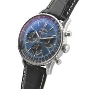  Shop Authentic Breitling Navitimer B01 Chronograph 41 Blue Dial Black Leather Strap Watch for Men - AB0139241C1P1 - Luxxuri
