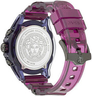  Shop Authentic Versace Icon Active Chronograph Black Dial Purple Rubber Strap Watch For Men - VEZ701423 - Luxxuri