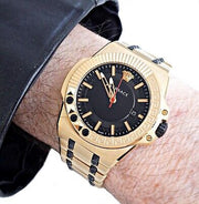  Shop Authentic Versace Chain Reaction Quartz Black Dial Two Tone Steel Strap Watch for Men - VEDY00619 - Luxxuri