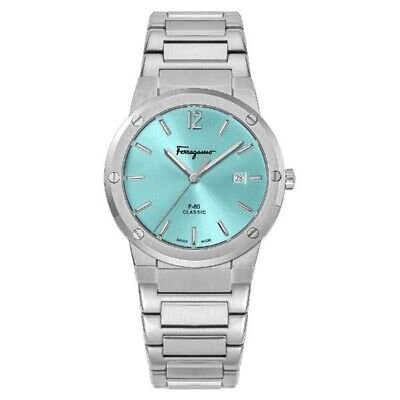  Shop Authentic Salvatore Ferragamo F-80 Classic Tiffany Blue Dial Silver Steel Strap Watch for Men - SFDT02323 - Luxxuri