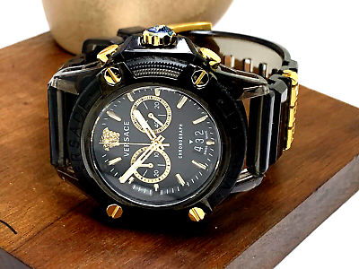  Shop Authentic Versace Icon Active Chronograph Black Dial Black Steel Strap Watch for Men - VEZ700421 - Luxxuri