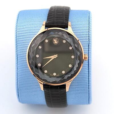  Shop Authentic Swarovski Octea Nova Black Dial Black Leather Strap Watch for Women - 5650033 - Luxxuri