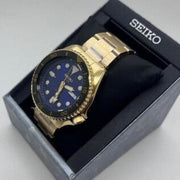  Shop Authentic Seiko 5 Sports US Special Edition Automatic Blue Dial Gold Steel Strap Watch For Men - SRPK20 - Luxxuri