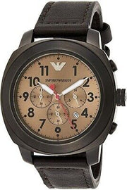  Shop Authentic Emporio Armani Delta Chronograph Brown Dial Brown Leather Strap Dial Watch For Men - AR6055 - Luxxuri