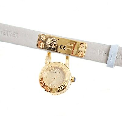  Shop Authentic Versace Medusa Lock Icon Quartz White Dial Blue Leather Strap Watch for Women - VEDW00419 - Luxxuri