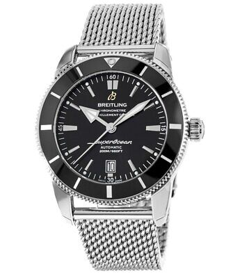  Shop Authentic Breitling Superocean Heritage B20 Automatic 46 Black Dial Silver Mesh Bracelet Watch for Men - AB2020121B1A1 - Luxxuri