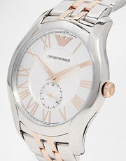  Shop Authentic Emporio Armani Classic Quartz Silver Dial Two Tone Steel Strap Watch For Men - AR1824 - Luxxuri
