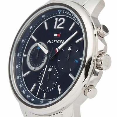  Shop Authentic Tommy Hilfiger London Chronograph Quartz Blue Dial Silver Steel Strap Watch for Men - 1791534 - Luxxuri