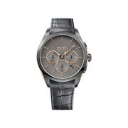  Shop Authentic Hugo Boss Onyx Chronograph Grey Dial Black Leather Strap Watch For Men - HB1513366 - Luxxuri