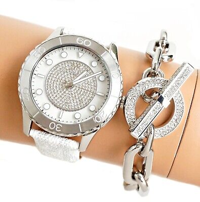  Shop Authentic Michael Kors Runway Three Hand White Dial White Leather Strap Watch For Women - MK6998 - Luxxuri